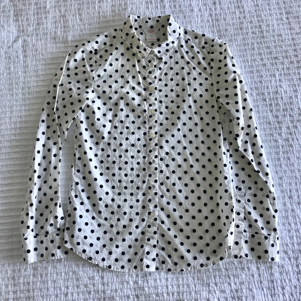 Women’s Black and White Polka-Dot Blouse